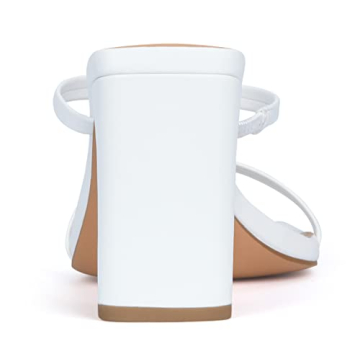 Carcuume Women's Square Toe Block Heels Sandals for Comfort