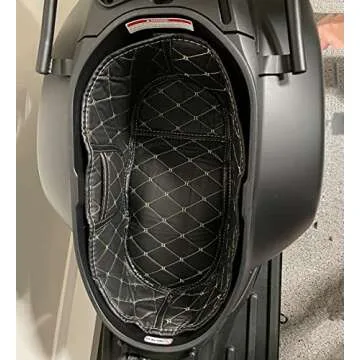 PRO-KODASKIN Motorcycle PU Rear Cargo Trunk Liner Pad Scooter Sitting Bucket Lining Mat for Vespa GTS300 GTS 300 HPE -Black（Italy）…