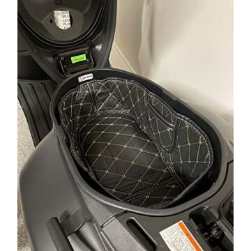 PRO-KODASKIN Motorcycle PU Rear Cargo Trunk Liner Pad Scooter Sitting Bucket Lining Mat for Vespa GTS300 GTS 300 HPE -Black（Italy）…