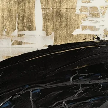 Artistic Split Canvas Abstract Artwork Set in Black and Gold