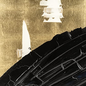 Artistic Split Canvas Abstract Artwork Set in Black and Gold