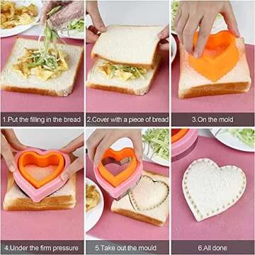 KRLIFCSL Sandwich Cutter and Sealer Set for Kids, Cookie Cutters Vegetable Fruit Biscuit Cutters for Baking,Dinosaur,Heart,Square,Circle & Star Shapes, DIY Cookie Cutters Gifts (23 Pcs)