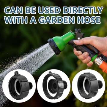 275 330 IBC Tote Adapter, Food Grade IBC Drain Adapter,Water Hose Male Adapter for Garden Hose,2" coarse Thread X Male 3/4" G Hose+2" Fine Thread+2.44" Fine Thread