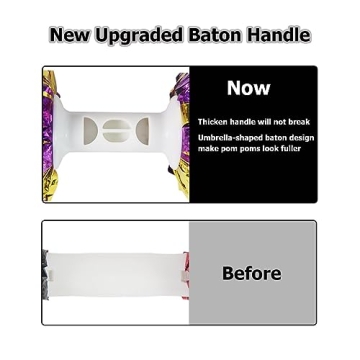 Hooshing Black Metallic Cheerleader Pom Poms for All Ages