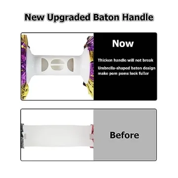 Hooshing Black Metallic Cheerleader Pom Poms for All Ages