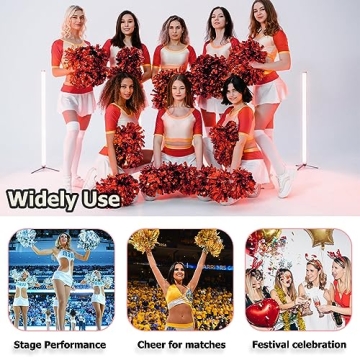 Hooshing Black Metallic Cheerleader Pom Poms for All Ages