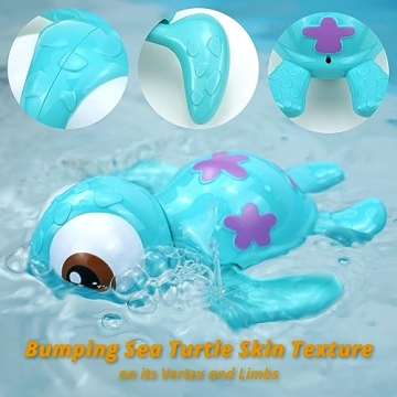 DUCKBOXX Swimming Sea Turtles Interactive Bath Toy for Kids 18M+