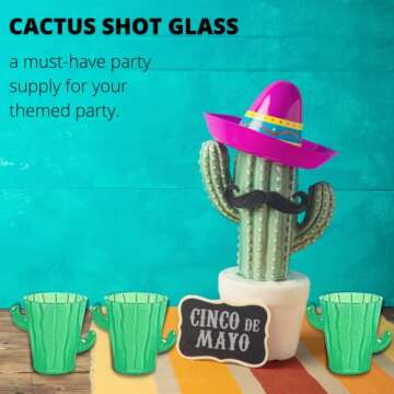 Unique Cactus-Shaped Shot Glasses - 12 Pack for Parties