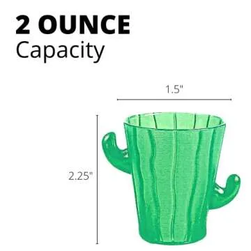 Unique Cactus-Shaped Shot Glasses - 12 Pack for Parties