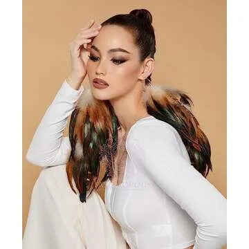 Fashmorous Lightweight Feather Dangle Earrings for Women