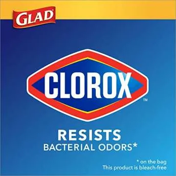 Glad Medium Drawstring Trash Bags with Clorox, 8 Gal, Lemon Fresh Bleach, 80 Ct