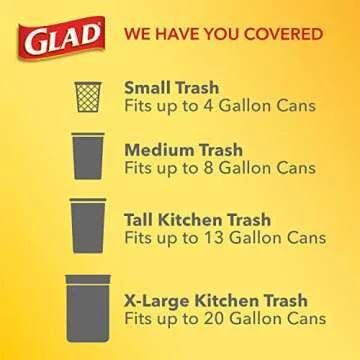 Glad Medium Drawstring Trash Bags with Clorox 8 Gallon