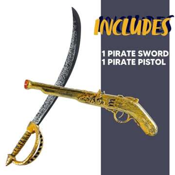 JOYIN Pirate Sword and Pistol Set for Kids & Adults