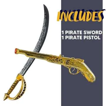 JOYIN Pirate Sword and Pistol Set for Kids & Adults