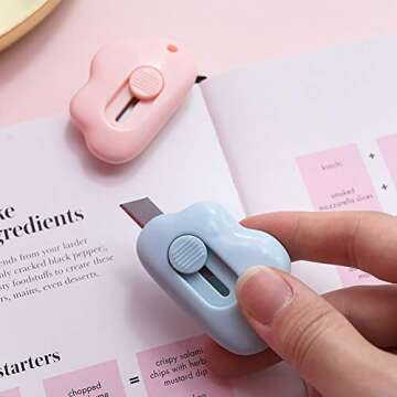 6 Pcs Cute Mini Cloud Utility Knives Box Cutter Retractable Letter Opener Envelope Slitter Paper Cutter