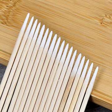 GSHLLO 400 PCS Microblading Cotton Swabs with Wood Sticks