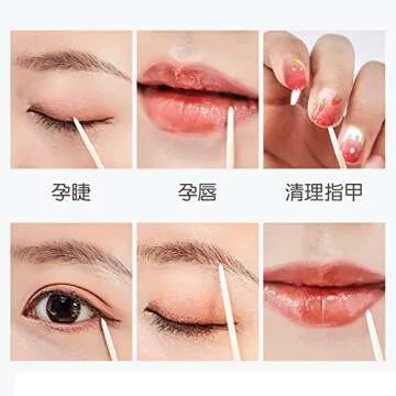 GSHLLO 400 PCS Microblading Cotton Swabs with Wood Sticks