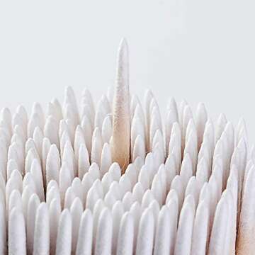 GSHLLO 400 PCS Microblading Cotton Swabs with Wood Sticks