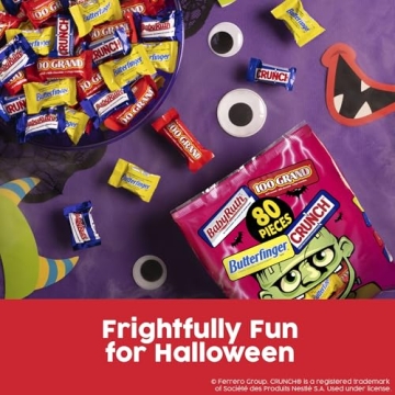 Mini Assorted Candy Bars for Halloween, 80 Count