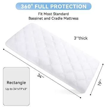 Yoofoss Waterproof Bassinet Mattress Pad Cover 2-Pack