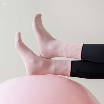 SpringPlus 3 Pairs Grip Socks for Women Non Slip Yoga Socks for Pilates Barre Ballet Dance Barefoot Home