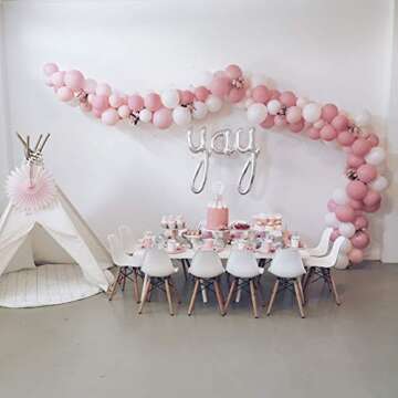 KICNIC Balloon Arch Kit, 3 Tape Strips and 3 Glue Point Dots for Garland, Party, Wedding, Birthday, Baby Shower Decorations