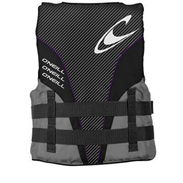 O'Neill Women's Superlite USCG Life Vest,Black/Smoke/Black:Ultra Violet,L