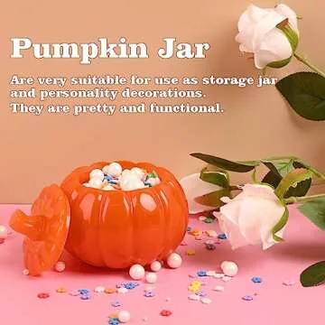 Resin Jar Mold, Pumpkin Resin Jar Mold with Lid, Epoxy Molds Silicone for DIY Jewelry Storage Box,Candle Holder,Candy Container, Resin Casting Craft, Halloween Decor