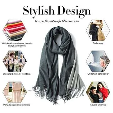 maamgic Women's Reversible Scarf for Winter Weddings