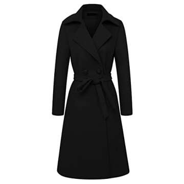 IDEALSANXUN Black Peacoat for Women Warm Fashion Jacket
