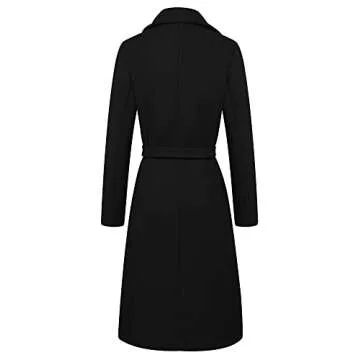 IDEALSANXUN Black Peacoat for Women Warm Fashion Jacket