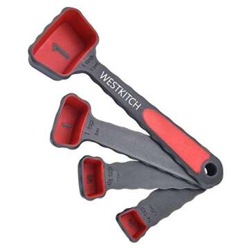 Bob's Red Mill Baking Powder 14 Ounce Double Acting Baking Powder No Added Aluminum Bundle with Swivel Measuring Spoons by Westkitch