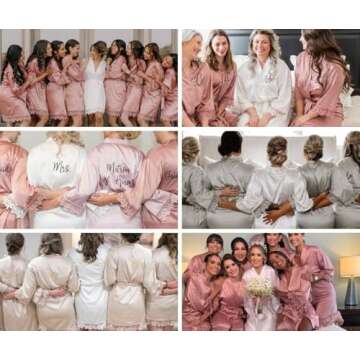 Silky Satin Wedding Robes for Bridal Party - Personalized Gifts