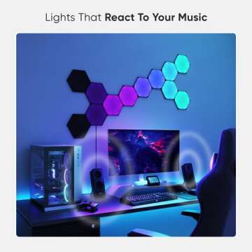 Nanoleaf Shapes WiFi and Thread Smart RGBW 16M+ Color LED Dimmable Gaming and Home Decor Wall Lights Smarter Kits (Black Hexagons Smarter Kit (9 Pack))