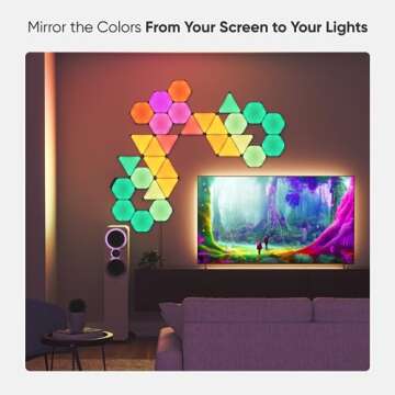 Nanoleaf Shapes WiFi and Thread Smart RGBW 16M+ Color LED Dimmable Gaming and Home Decor Wall Lights Smarter Kits (Black Hexagons Smarter Kit (9 Pack))
