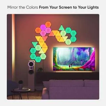 Nanoleaf Shapes WiFi and Thread Smart RGBW 16M+ Color LED Dimmable Gaming and Home Decor Wall Lights Smarter Kits (Black Hexagons Smarter Kit (9 Pack))