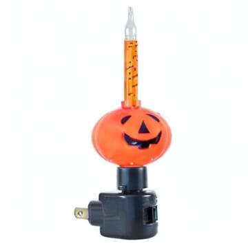 Novelty Lights Halloween Pumpkin Bubble Light Night Light, Orange Liquid