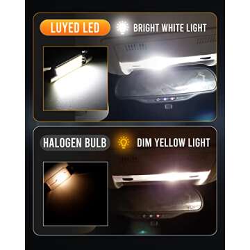 LUYED 2 X 330 Lumens Super Bright 3014 33-EX Chipsets Error Free 569 578 211-2 212-2 LED Bulbs Used For Dome light,Xenon White