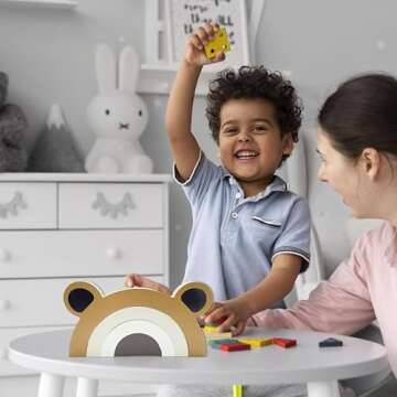 Ajqiomh Wooden Bear Rainbow Decoration for Kids Room