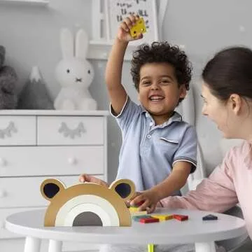 Ajqiomh Wooden Bear Rainbow Decoration for Kids Room