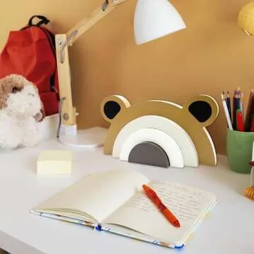 Ajqiomh Wooden Bear Rainbow Decoration for Kids Room