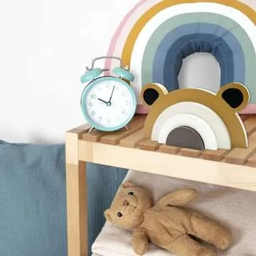 Ajqiomh Wooden Bear Rainbow Decoration for Kids Room