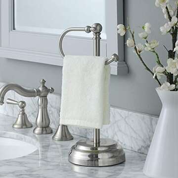 SunnyPoint Heavy Weight Classic Decorative Metal Fingertip Towel Holder Stand for Bathroom, Kitchen,...