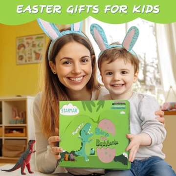 Easter Bath Bombs for Kids with Surprise Toys Inside - XXL Dinosaur Eggs Bath Bomb Gift, Kid Safe Sp...