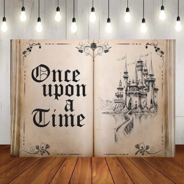 Fairy Tale Books Backdrop Once Upon a Time Decorations 7x5FT for Any Occasion