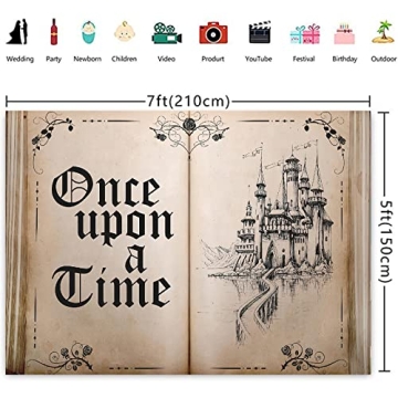Fairy Tale Books Backdrop 7x5FT for Weddings and Parties