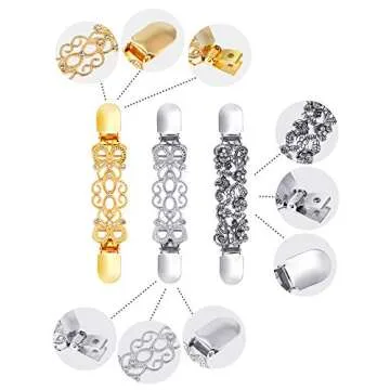 Elegant Jetec Vintage Shirt Clips for Women - 3 Pcs