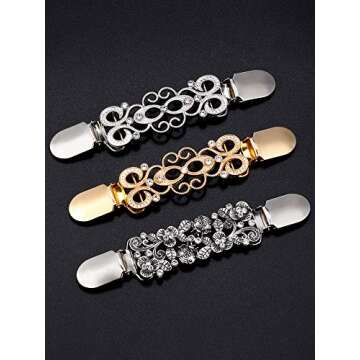 Elegant Jetec Vintage Shirt Clips for Women - 3 Pcs