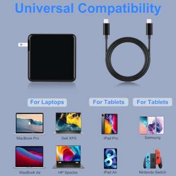 96W USB C Laptop Charger for All USB Type C Devices