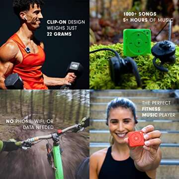 Mighty Vibe Spotify and Amazon Music Player - Bluetooth & Wired Headphones - 1,000+ Song Storage - No Phone Needed - Blue